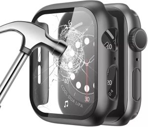 iwatch 40/41/44/45/49mm -Waterproof Platings Tempered Glass + Case